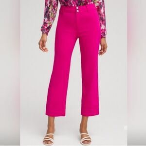 Chico's Size 2 Trapunto Wide Leg Crop Pants - NWT - Magenta Rose